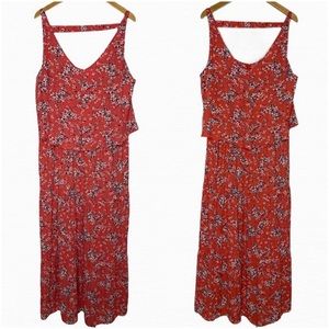 Boutique+ Plus Size Salmon Pink Floral Sleeveless Maxi Dress Size 2X